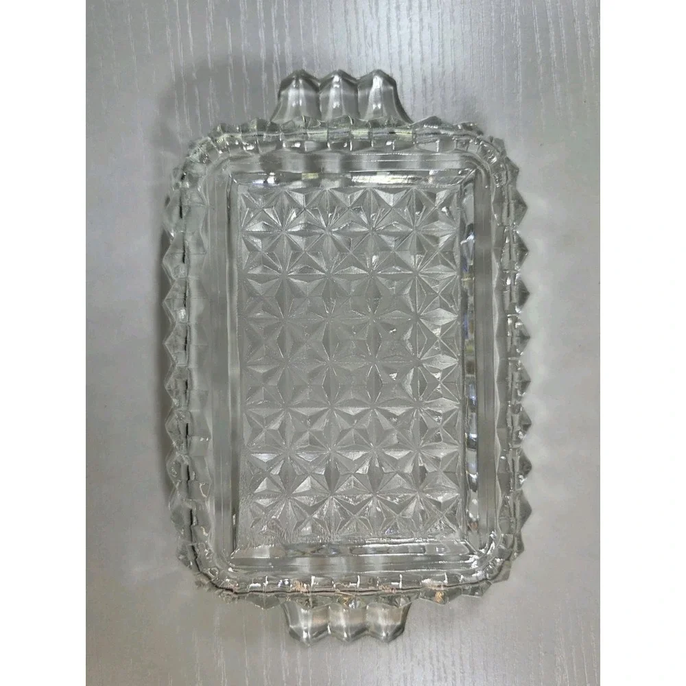 Vintage Anchor Hocking Clear Glass Arlington Rectangular Relish or Candy Dish
